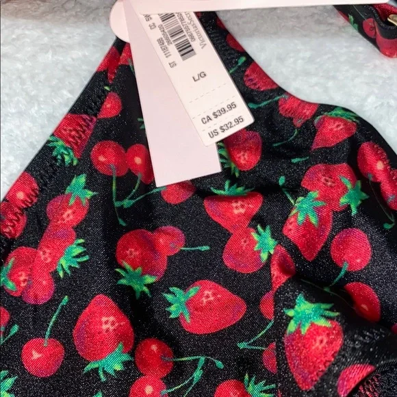 Victoria's Secret Black and Red Strawberry/ Cherry Bikini Set - Picture 7 of 7
